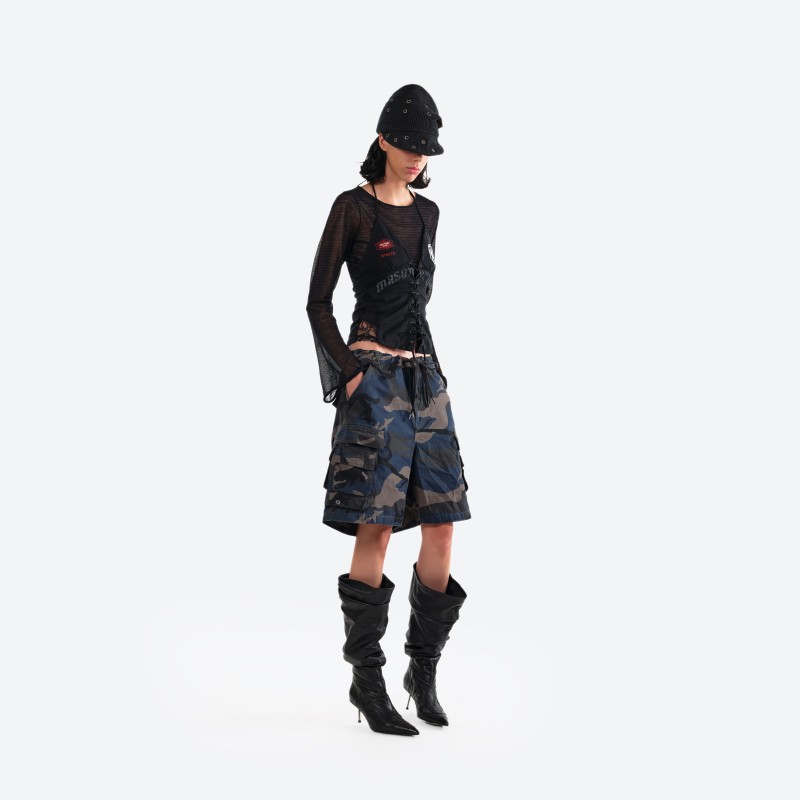 Gothic Halter Drawstring Tie Jersey Tank Top